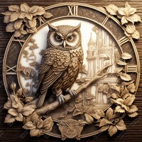 3D Illusion Owl | Laser Engraving File PNG | Lightburn File | Owl 09