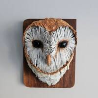 Recycled art barn owl