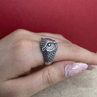 Owl Silver Ring, Sterling 925 Silver Owl Ring, Bird Ring, Bird of night Ring, Hooter Ring, Animal Je