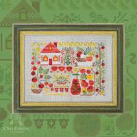 Harvest Season. Tomatoes by Owl Forest Embroidery 2023 Printed cross stitch pattern, Set Hand-Dyed T
