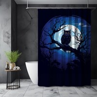 Night Owl Shower Curtain - Boho Style and Nature-Inspired Bathroom Decor, Shower Curtain, Elegant Ba
