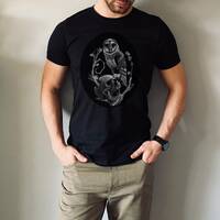 Skull and Owl Unisex Jersey Short Sleeve Tee, Signum Somnia Art, Hand Drawn Spooky Design