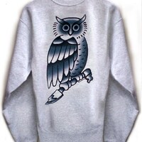 SALE Owl Tattoo Sweatshirt */* by bohemianrag