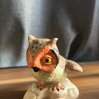 Vintage MCM Chalkware Owl Ceramic Figurine Made in Taiwan