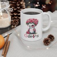 Owls love mug, Owl mug, Flower mug, Valentines mug gift, Mothers Day gift,Ceramic Mug 11oz