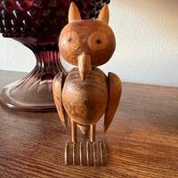 Vintage Christian Ulbricht Wooden Owl Figurine, Germany