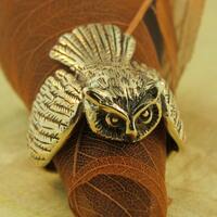 Gold Owl Ring - Solid 14K  Gold Owl Ring - Owl Jewelry - Owl Ring - Bird Jewelry - Bird Ring - 14K G