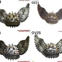Steampunk pin badge brooch ship on owl wings #OV24/25 OZ31/66