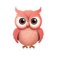 Cute Cartoon Owl Vinyl Sticker