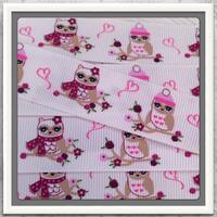 Sweet Cozy Owl M2MG 6 yds on white grosgrain ribbon 7/8" TWRH