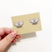 Bookish wizardly wizard owl stud earrings