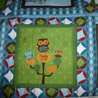 Bright Colored Owl Quilt or Wall Hanging for Kids