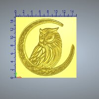 Owl on Celtic Moon stl file for CNC router