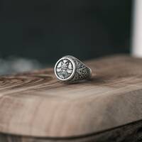 Owl Masonic Ring, 925 Sterling Freemason Signet Ring, Cool Square Compasses Pinky Ring, Eye Of Provi
