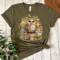 Woodland Owl Cottagecore tshirt, Owl Sweatshirt, Owl Lover Gift, Cottagecore Whimsical, Woodland Ani