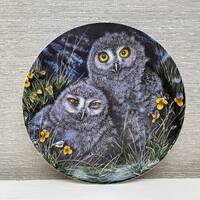 Wedgwood Bone China Collectors Plate The Baby Owls Collection Snowy Owl Chicks