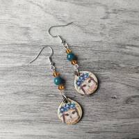 Owl Statement Earrings, Animal Jewelry, Bird Earrings
