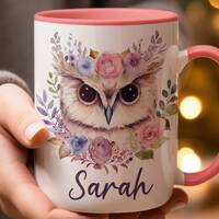 Custom Owl Mug, Personalized Gift Idea, Owl lover gift, Personalized Owl mug, Unique gift, owl gift,