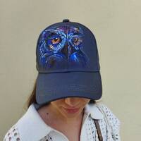 Hand painted owl hat Painting bird women's baseball cap Unique gifts for girlfriend CUSTOM