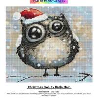 Christmas Owl Counted Cross Stitch Pattern