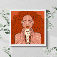 Owl Spirit Guide Art Print, Boho Spiritual Wall Decor (Digital Download)