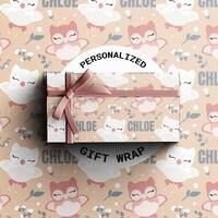 Personalized Pink Owl Wrapping Paper | Custom Kids Gift Wrap