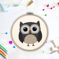 Cute Owl PDF Cross Stitch Pattern Needlecraft - Instant Download - Modern Chart