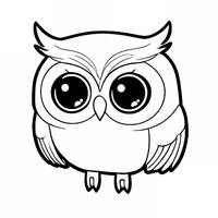 Baby Owl - Digital Coloring Book Image