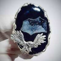 Mystical silver ring "Totem Owl"