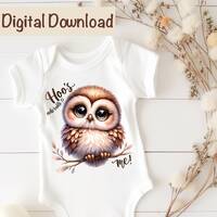 Cute Owl Baby PNG, Hoo's Adorable ? Me! Sublimation, Digital Download, Natural Baby Owl Forest A