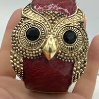 Chunky metal owl hinge bracelet