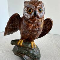 Vintage Brown Owl Figurine