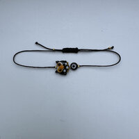 Murano Glass Handmade Owl Black Eye Evil Bracelet