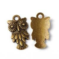 Owl Charms Owl Pendants Bronze Owl Charms Bird Charms Halloween Charms Halloween Owl Charms Antiqued