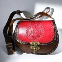 Artisanal Owl Patterned Leather Shoulder Bag | Handmade Luxury Accessory