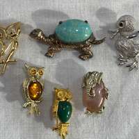 Animal Brooches Jelly Bellies CHOICE Owls Elephant Turtle Bird CHOICE