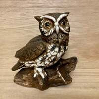 Vintage Homco Horned Owl Figurine, Porcelain 5.5”