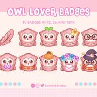 Owl Twitch Sub Badge Collection, Owl Badge, Sub Badges for Twitch/Discord/YouTube, Art for Streamers
