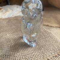 French Baccarat Crystal Owl Figurine Vintage Baccarat