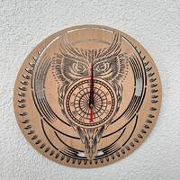 Owl wall clock|Wooden bird clock|Owl home decor|Home decor with owl|Home gift|Unique wall clock|Owl 