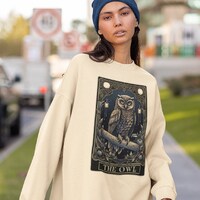 Owl Tarot Card Sweatshirt: Bird Lover Gift