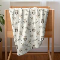 Personalized Name Nursery Owl Blanket, Personalized Velveteen Blanket, Personalized Kid's Blanke