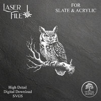 Horned Owl SVG: Laser Engrave File for Slate & Acrylic (Digital Download)