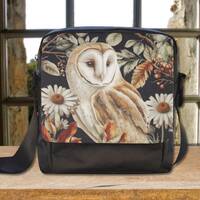 Barn Owl Cottagecore Crossbody Bag, Autumn Owl Purse, Forestcore Flap Front Bag, Witchcore Bag, Bohe