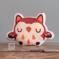 Handmade Maroon Owl Cushion