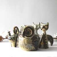 Owl Danish modern stoneware by Joseph Simon. Søholm Bornholm - Art Pottery. MCM