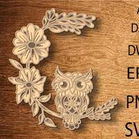 Owl Multilayer SVG,3D Mandala,Laser Cut,Paper Cut File,DIY,Plywood Cutting