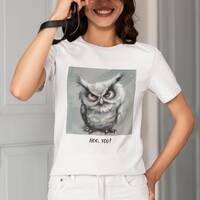 Owl Tshirt | Angry Owl Tshirt | Graphic Tshirt | Unisex Tshirt | Funny Owl Tshirt | Hey You Tshirt |