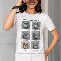 Owls Tshirt | Graphic Tshirt | Unisex Tshirt | Different Emotions Tshirt | Funny Owls Tshirt | How A