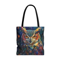 Cute Owl Tote Bag Pop Art Aesthetic Boho Bag for Beach, Shopping, Books, Gift for Bird Lovers Mother